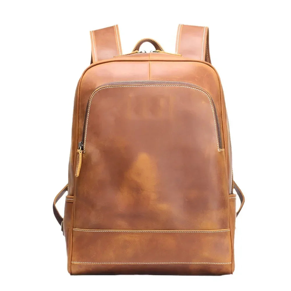 Sac à dos en cuir henri marron