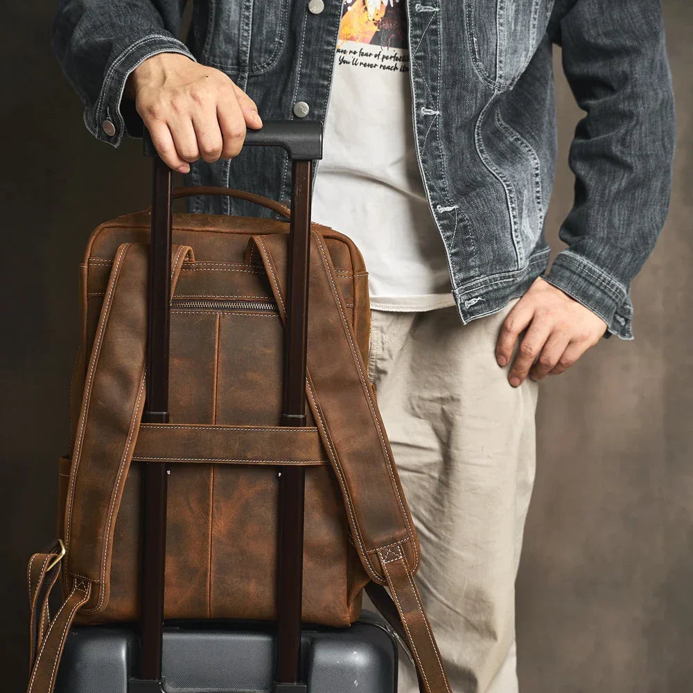 Sac à dos en cuir homme vintage