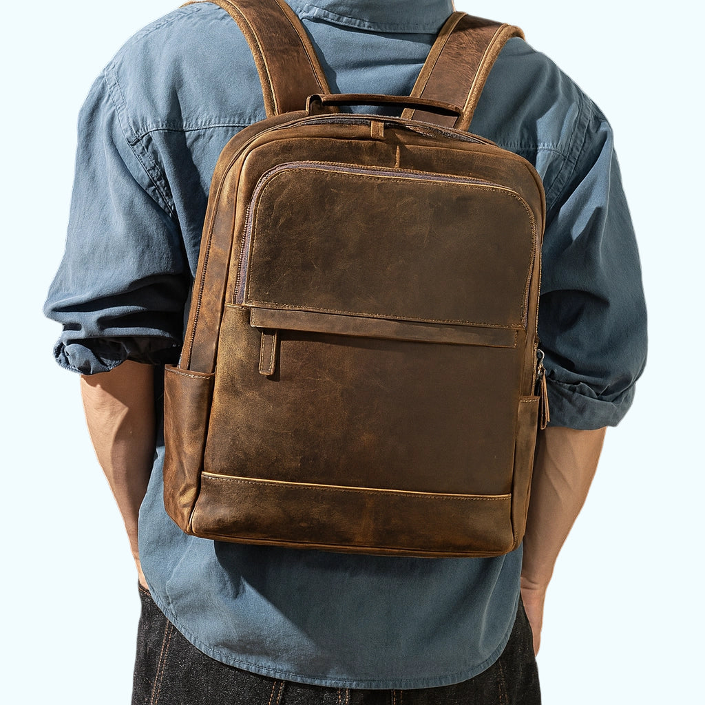 Sac à dos en cuir homme vintage