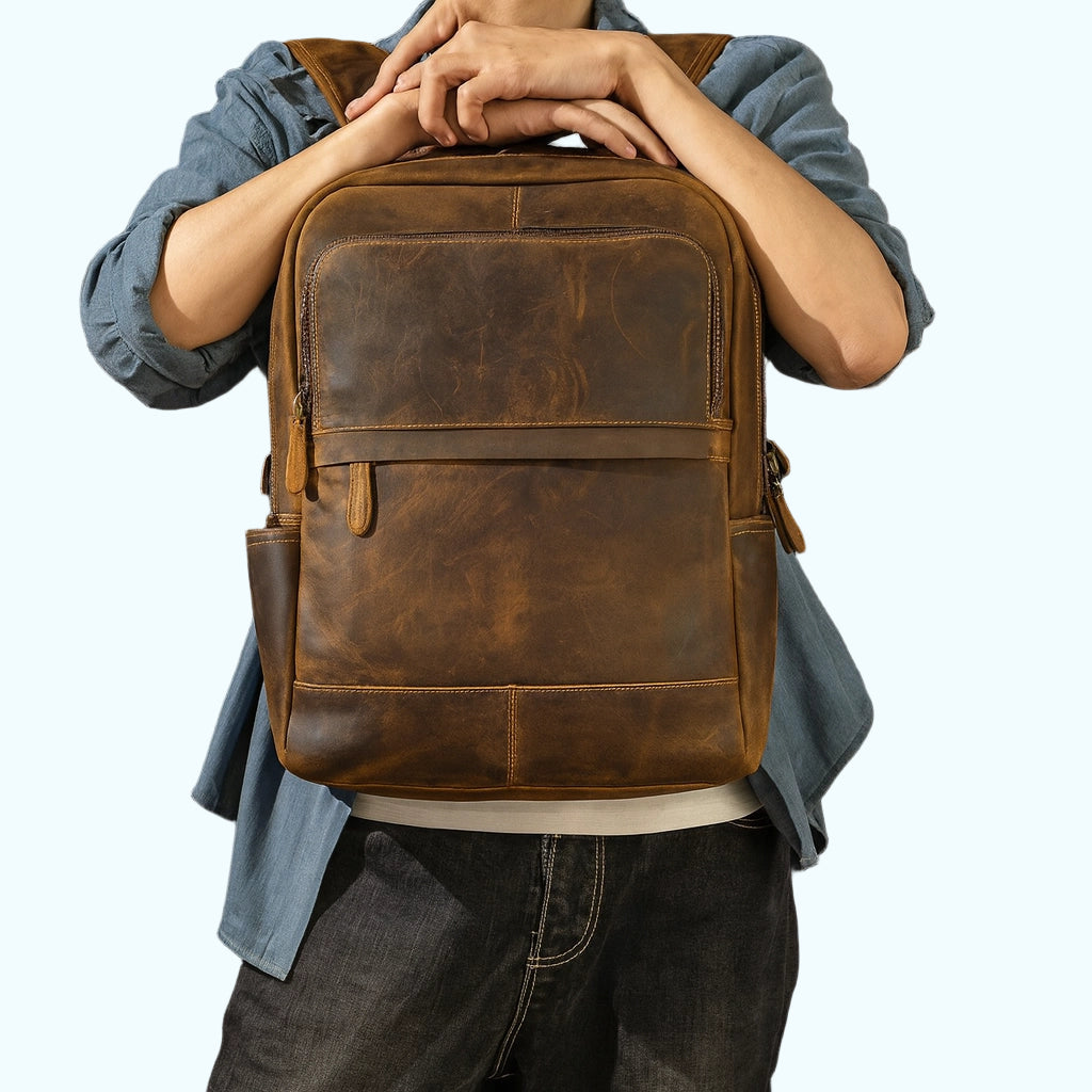 Sac à dos en cuir homme vintage