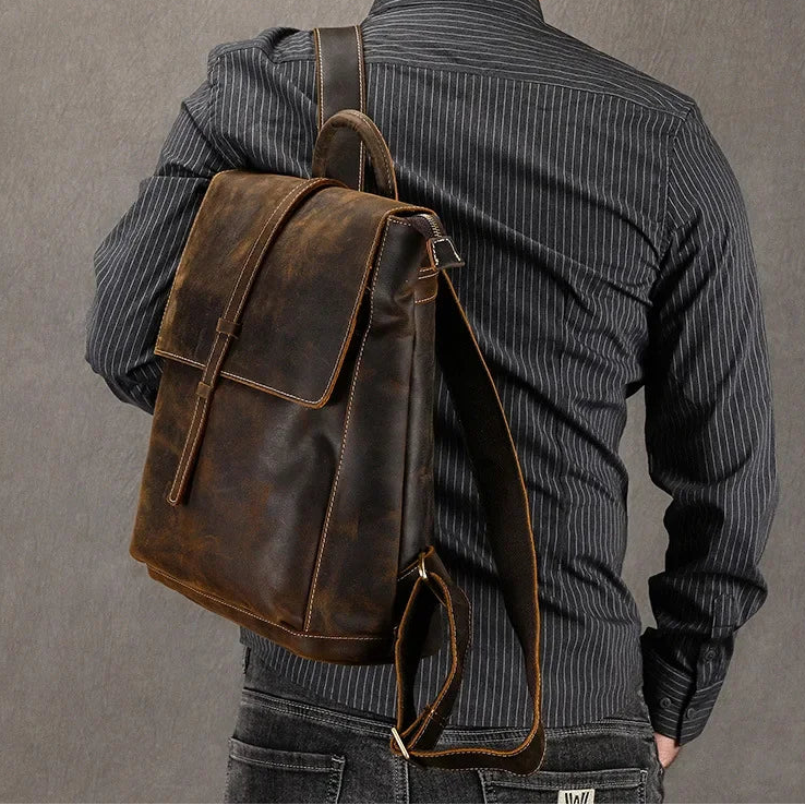 Sac à dos en cuir louis