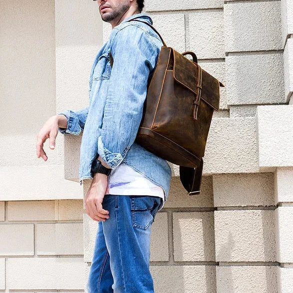 Sac à dos en cuir louis