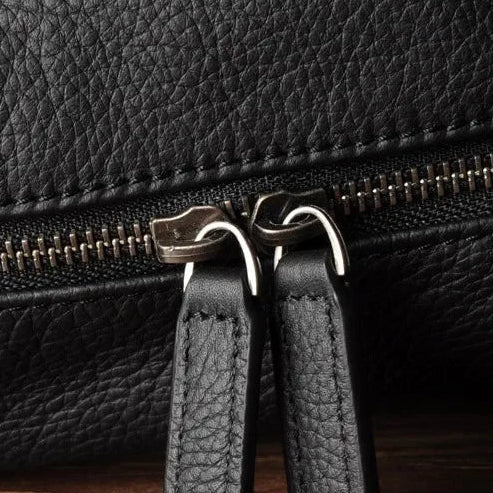 Sac à dos en cuir noir