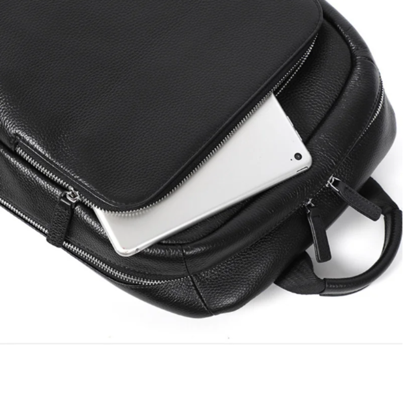 sac a dos en cuir noir