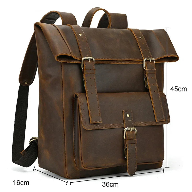 Sac à dos en cuir pour homme vintage