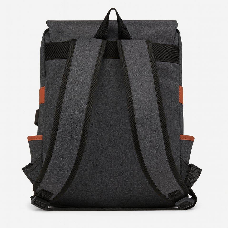 sac a dos en tissu vintage gris fonce