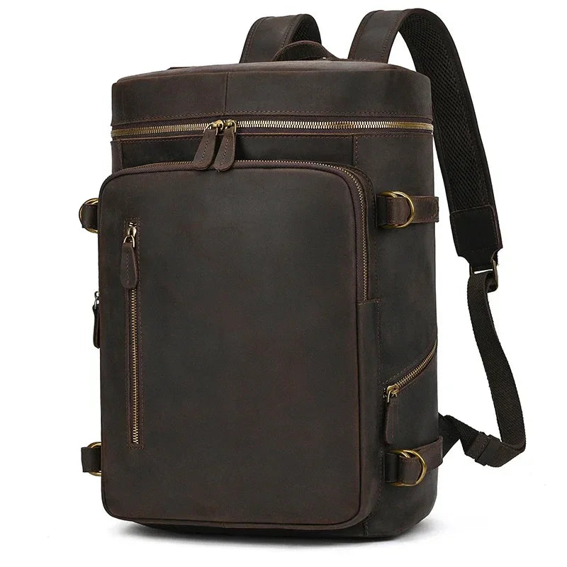 Sac à dos homme cuir luxe marron foncé