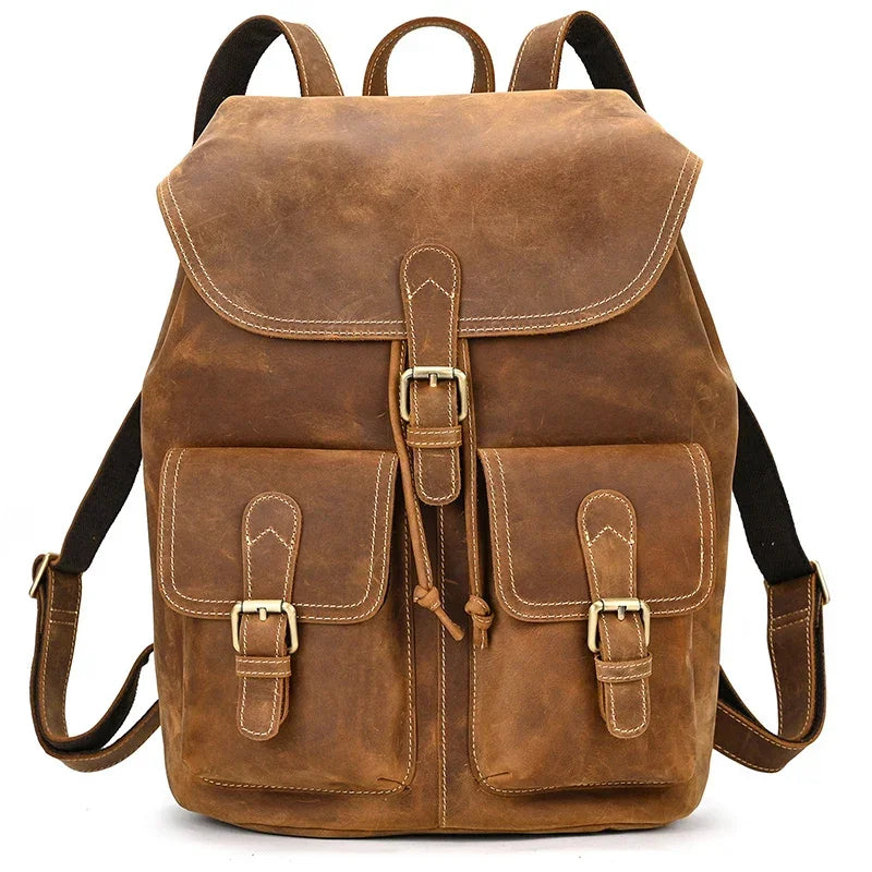 Sac à dos homme cuir vintage marron