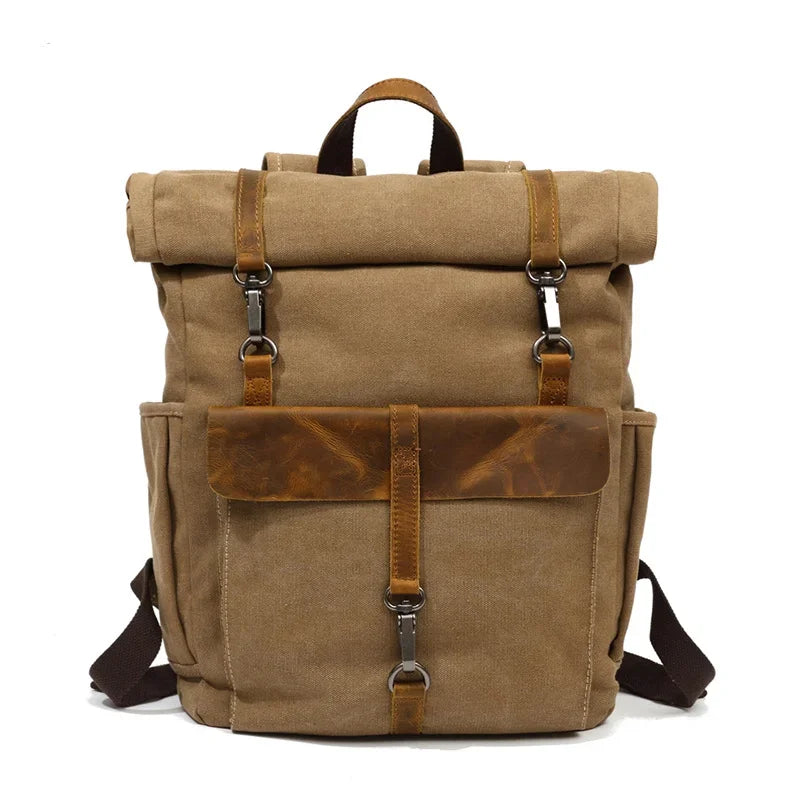 Sac à dos homme en toile kaki