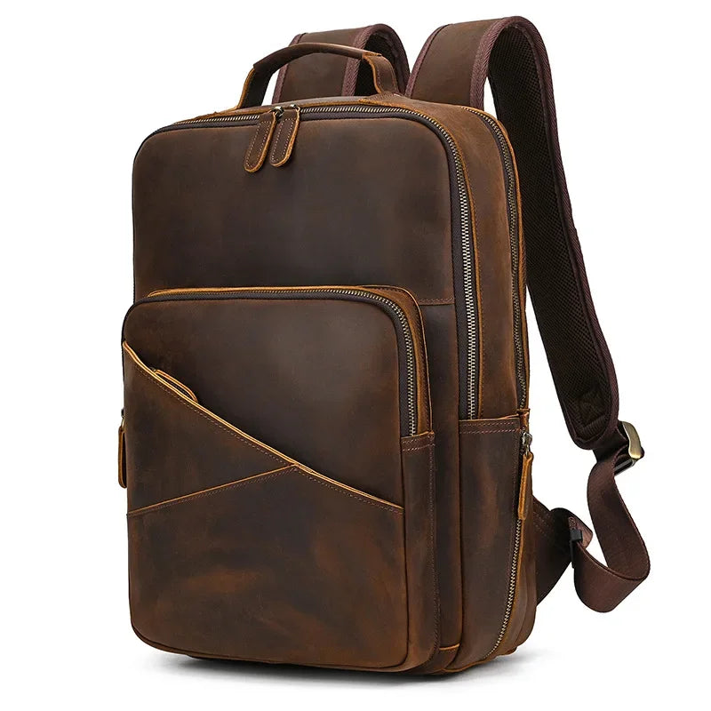 Sac à dos ordinateur cuir homme marron
