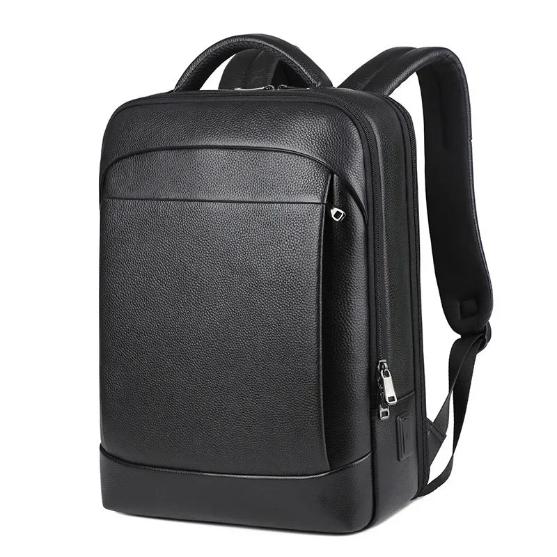 Sac Mallette En Cuir Véritable 14 Pouces – Cartable Homme Classique, Brun, Fermeture éclair