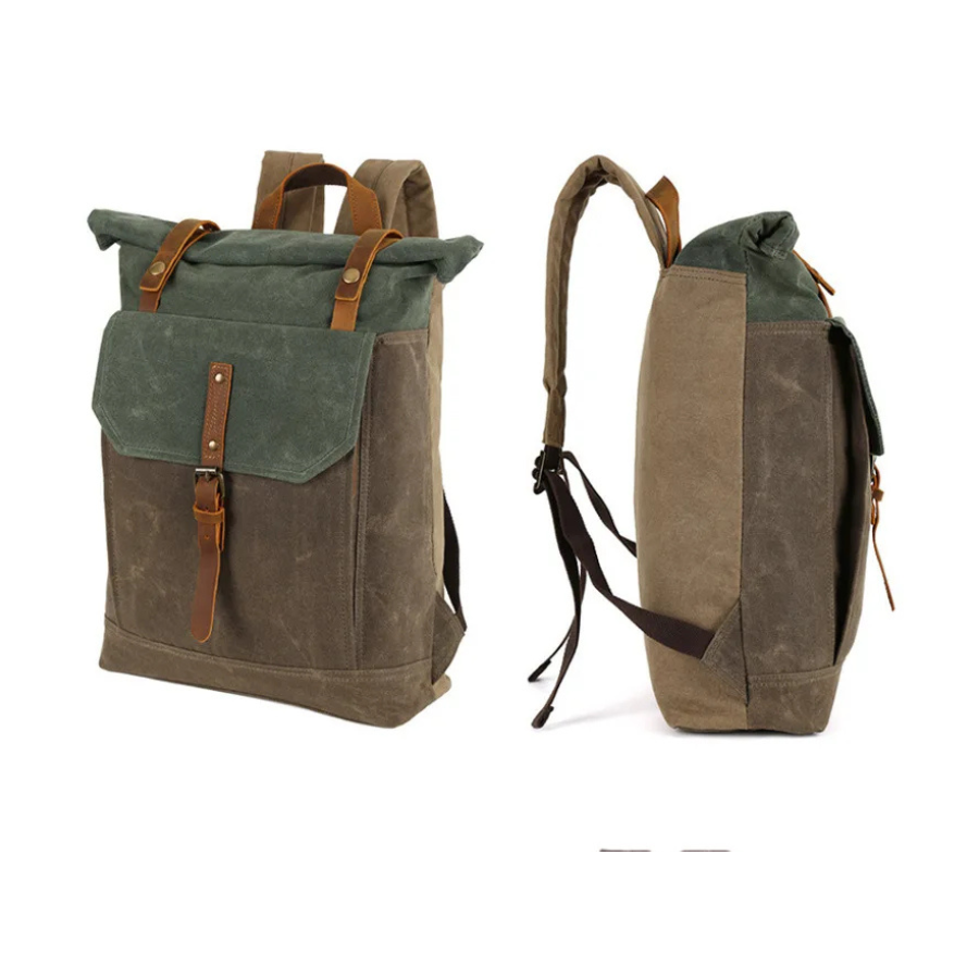 Sac à dos roll top toile cirée