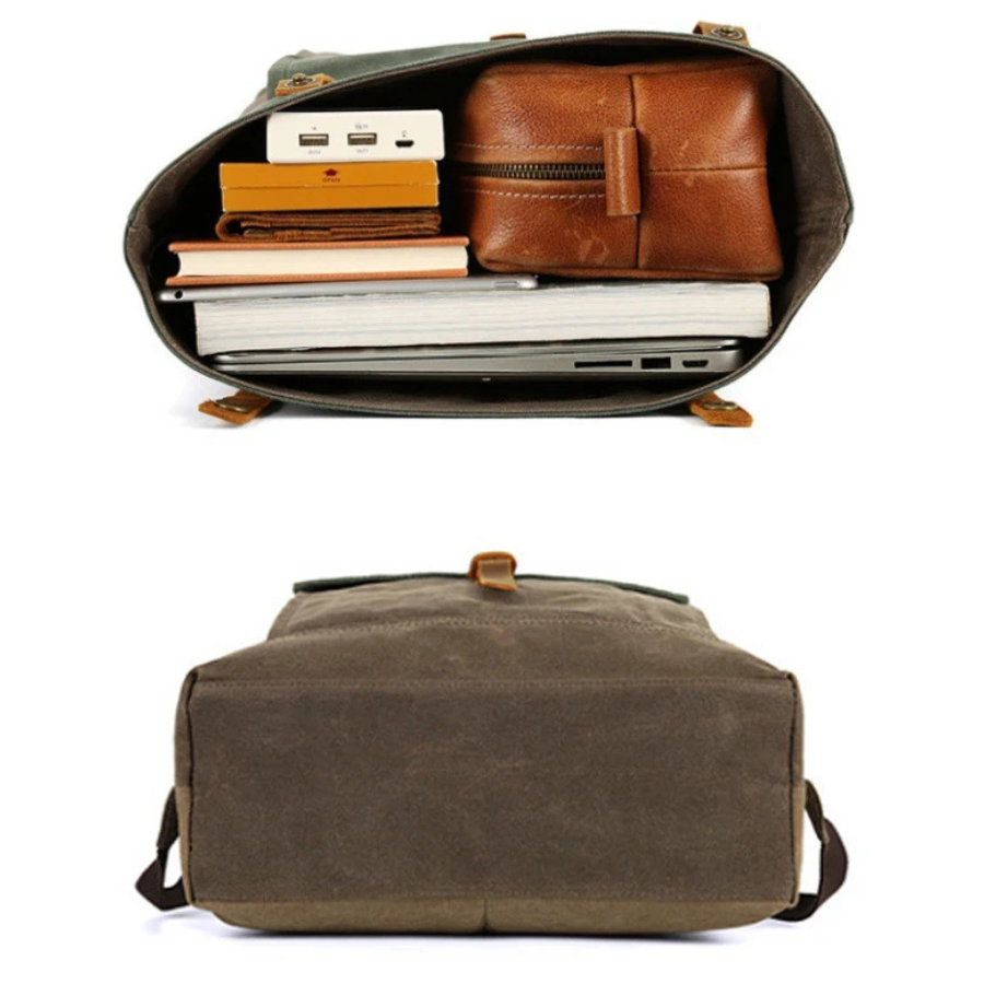 Sac à dos roll top toile cirée