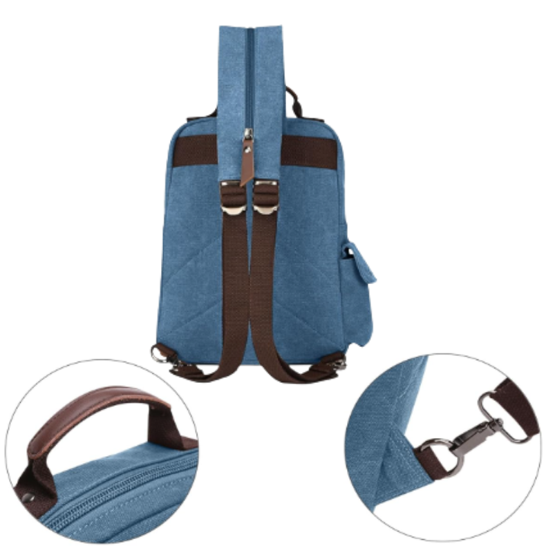 sac a dos vintage bleu