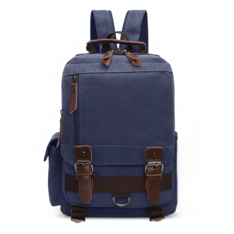 sac a dos vintage bleu fonce