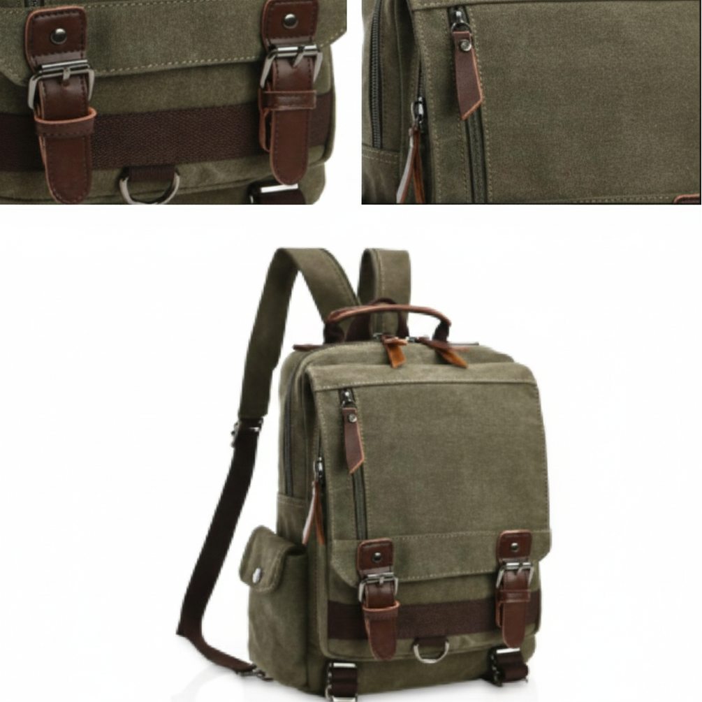 sac a dos vintage vert