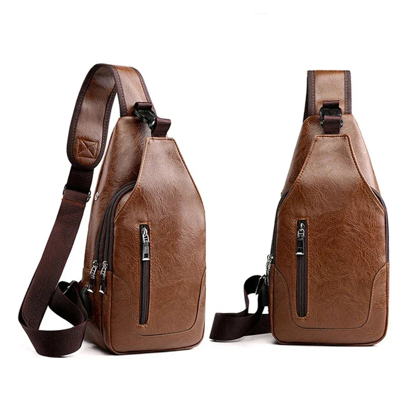 Sac bandoulière homme luxe marron