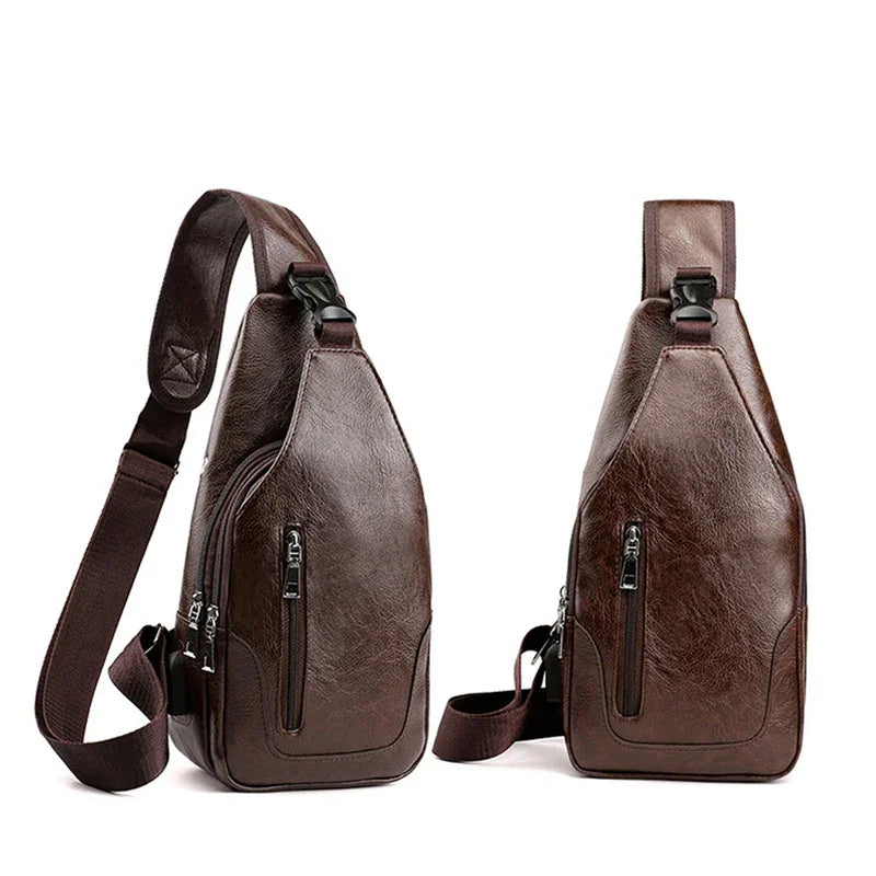Sac bandoulière homme luxe marron foncé