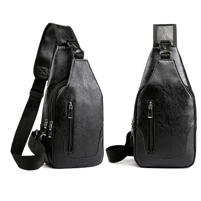 Sac bandoulière homme luxe noir