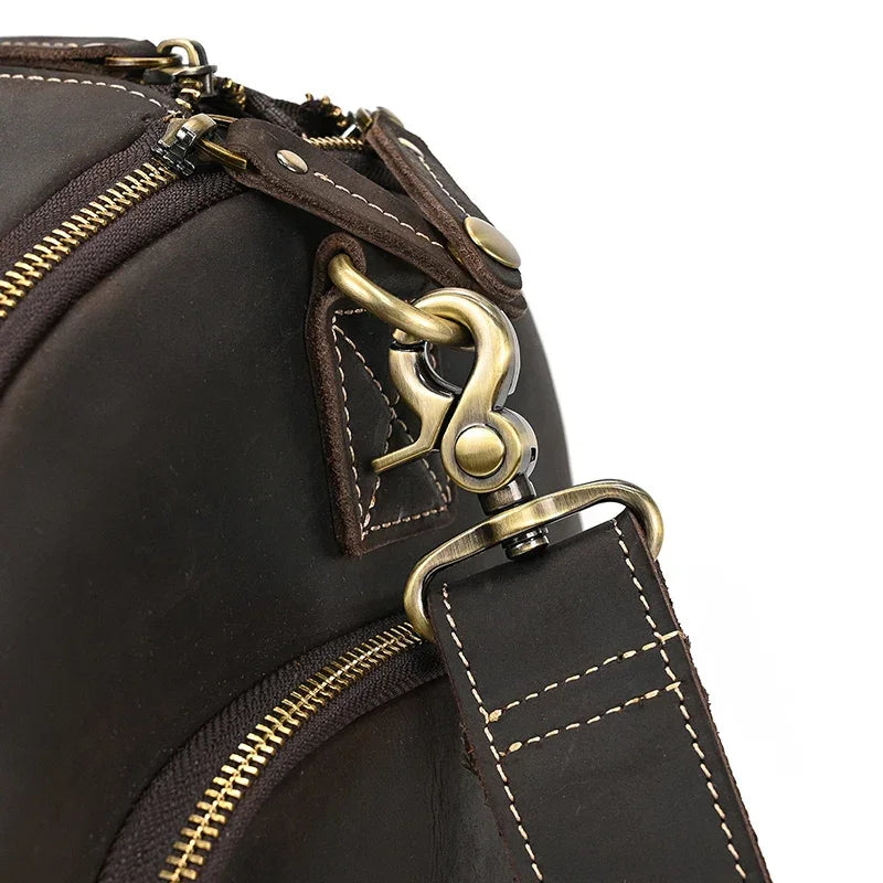 Sac de voyage costume en cuir avec roulettes