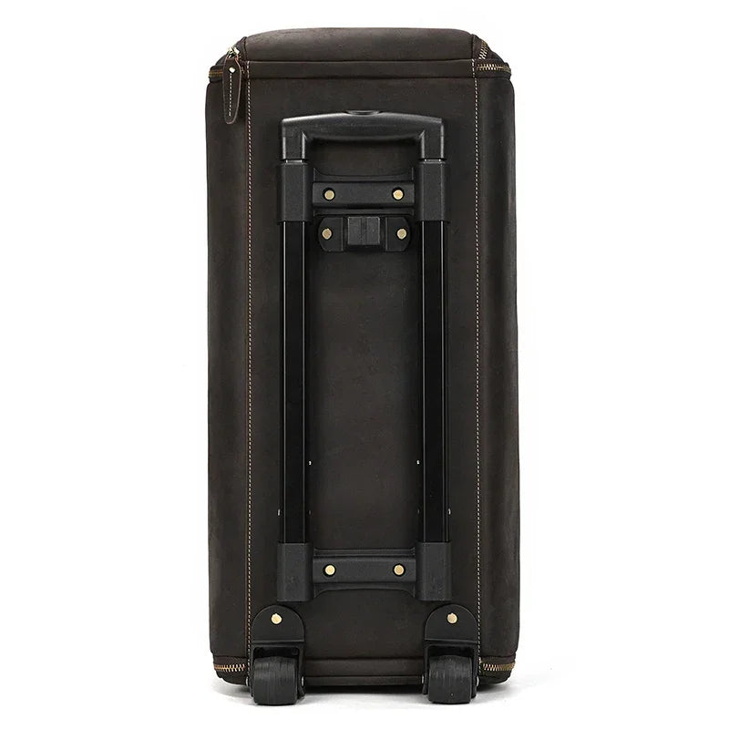 Sac de voyage costume en cuir avec roulettes