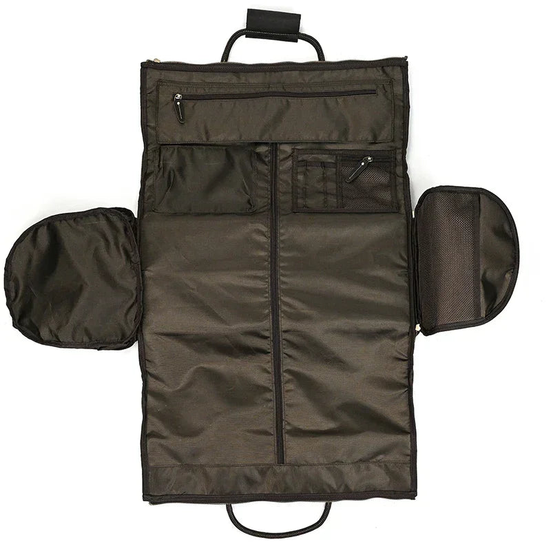 Sac de voyage costume en cuir avec roulettes