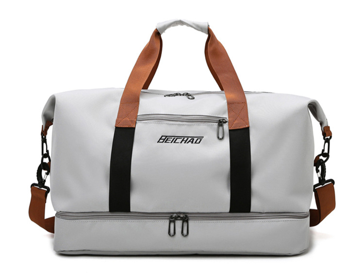 Sac de voyage en tissu gris clair