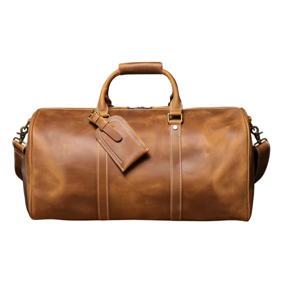 Sac de voyage homme en cuir marron