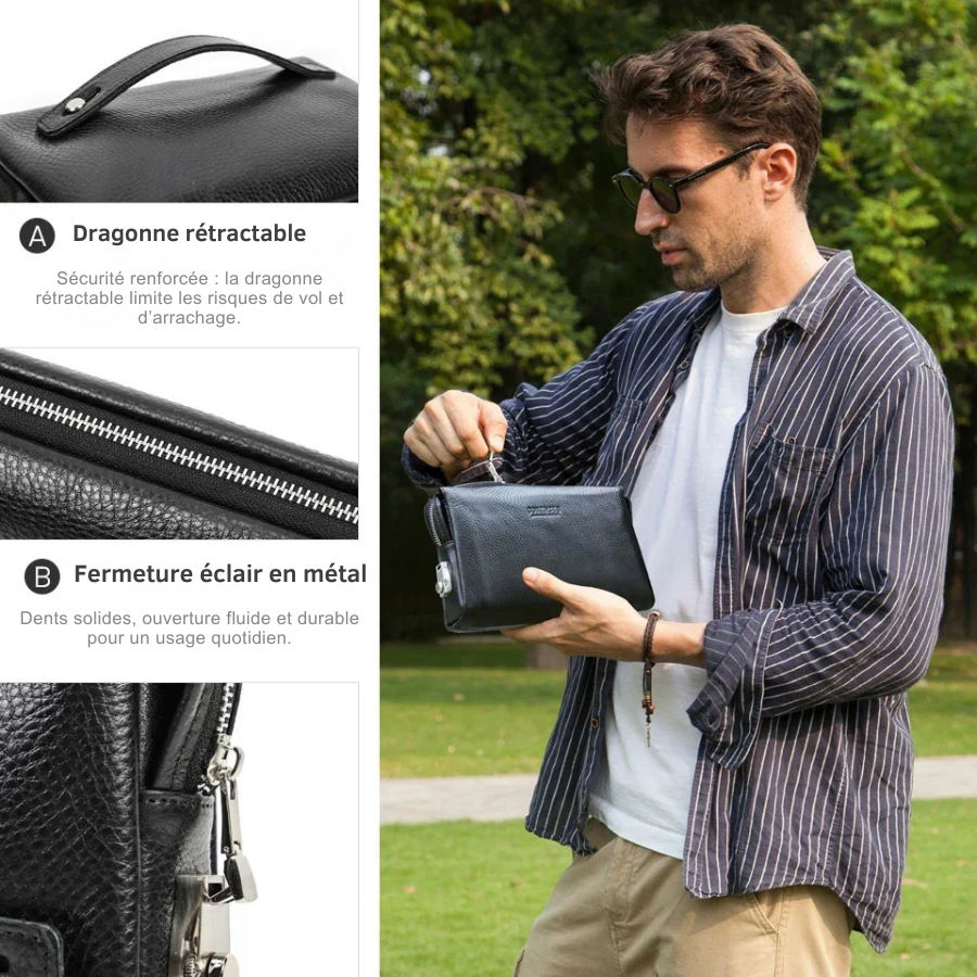 Sacoche à main homme