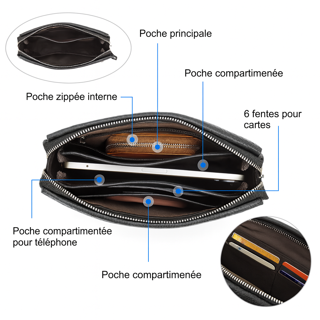Sacoche à main homme