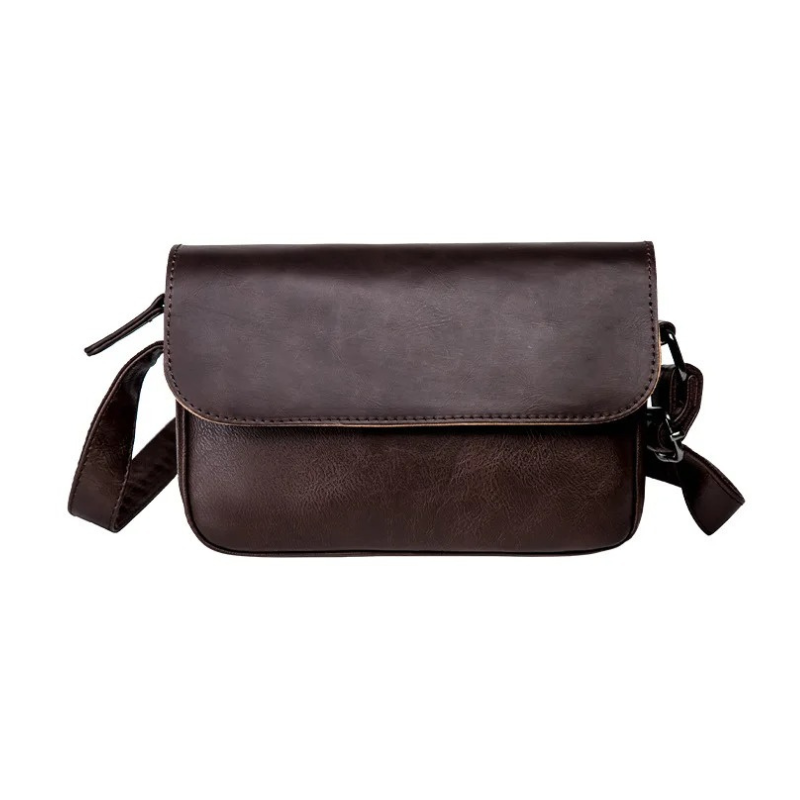 Sacoche à rabat homme marron foncé