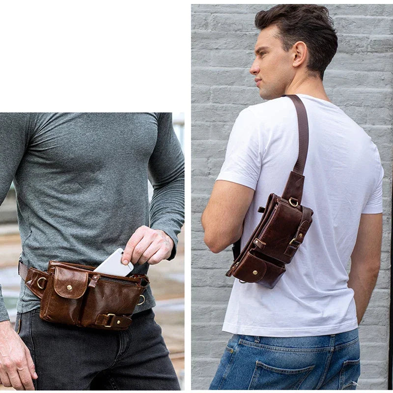 Sacoche banane cuir pour homme