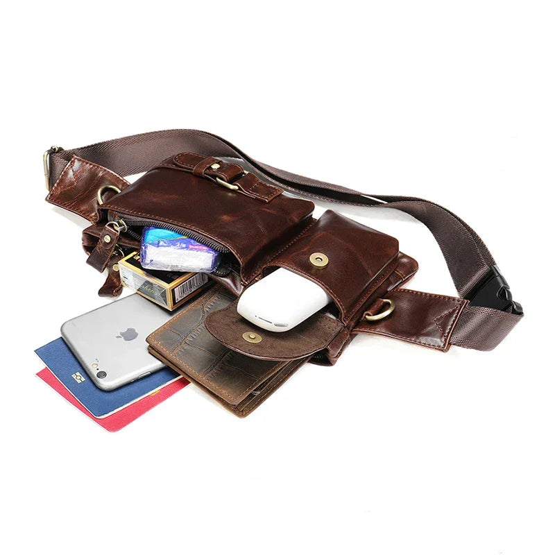 Sacoche banane cuir pour homme