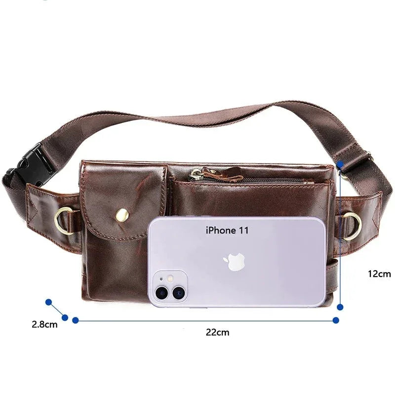 Sacoche banane cuir pour homme