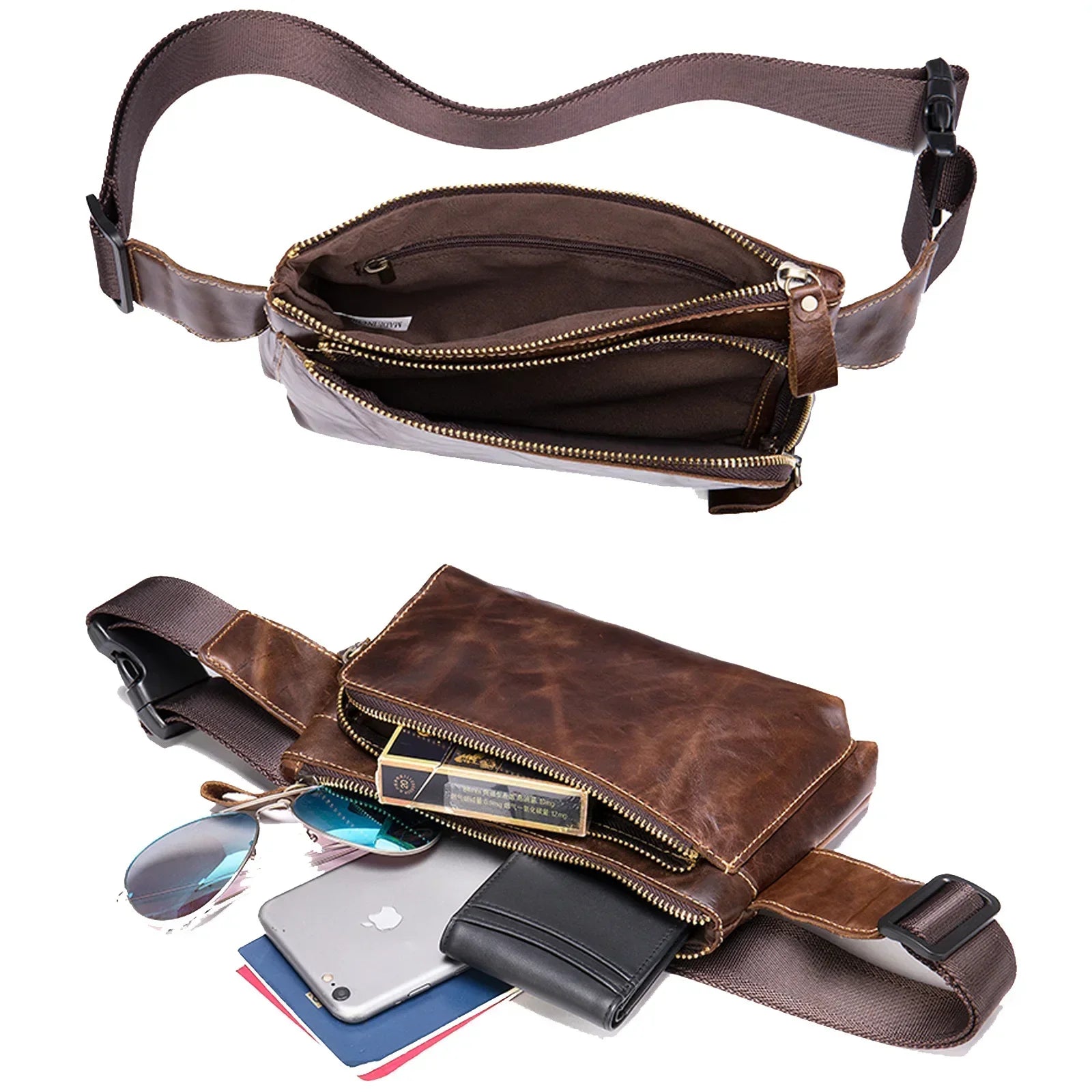 Sacoche banane homme cuir