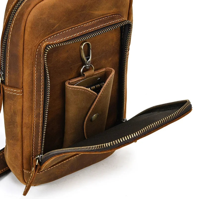 Sacoche bandoulière en cuir pour homme