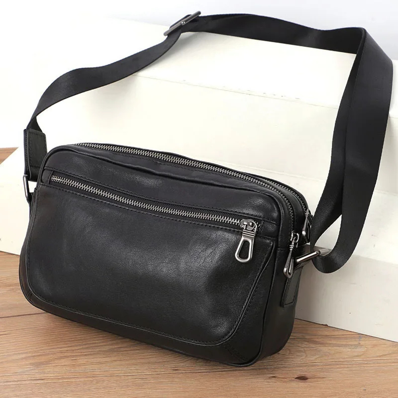 Sacoche bandoulière homme cuir noir