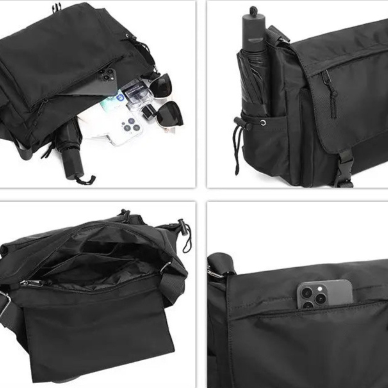 Sacoche bandoulière homme noire tactique