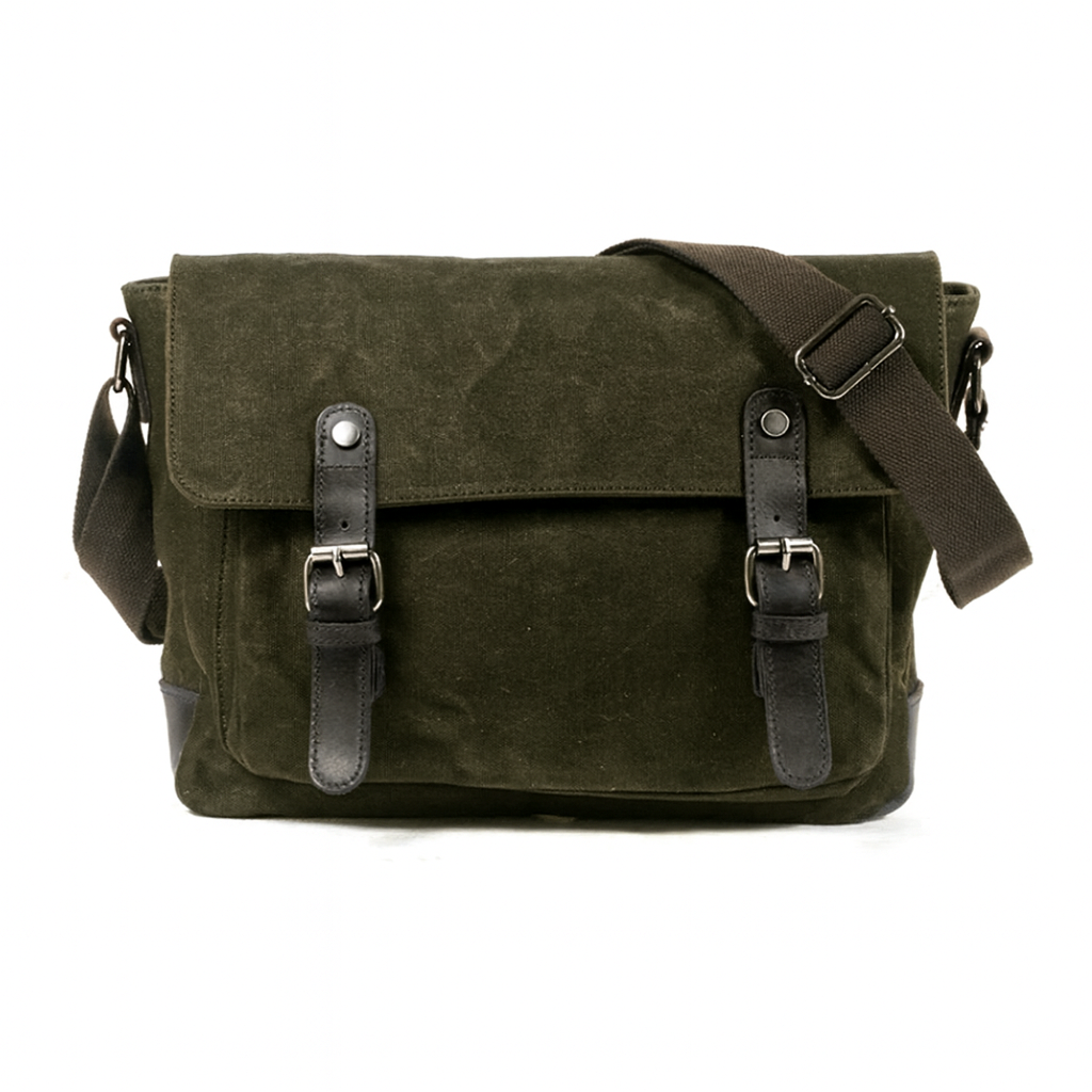 Sacoche besace homme vert foncé