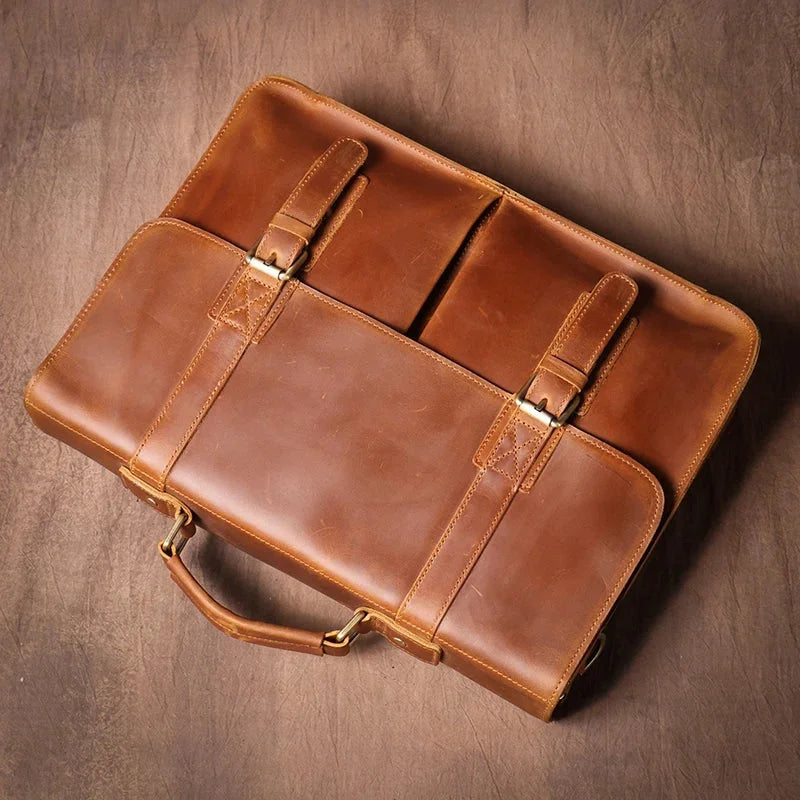 Sacoche cartable homme en cuir