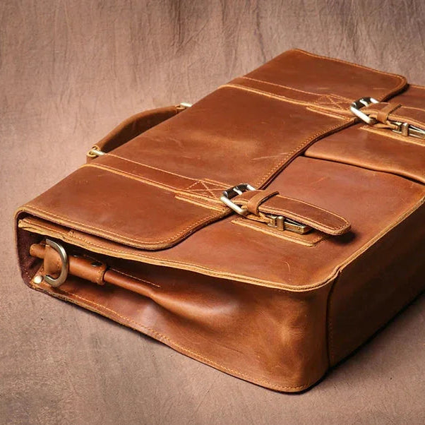 Sacoche cartable homme en cuir