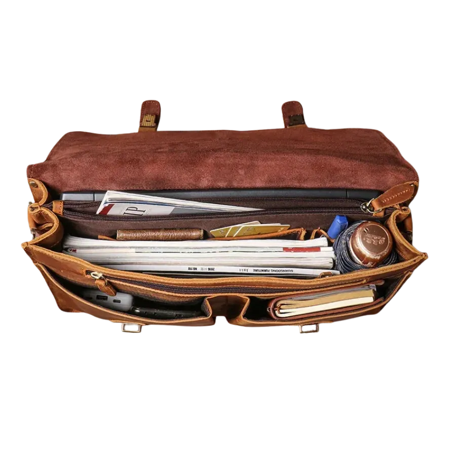 Sacoche cartable homme en cuir