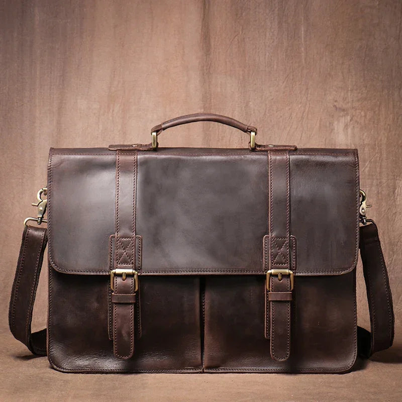 Sacoche cartable homme en cuir