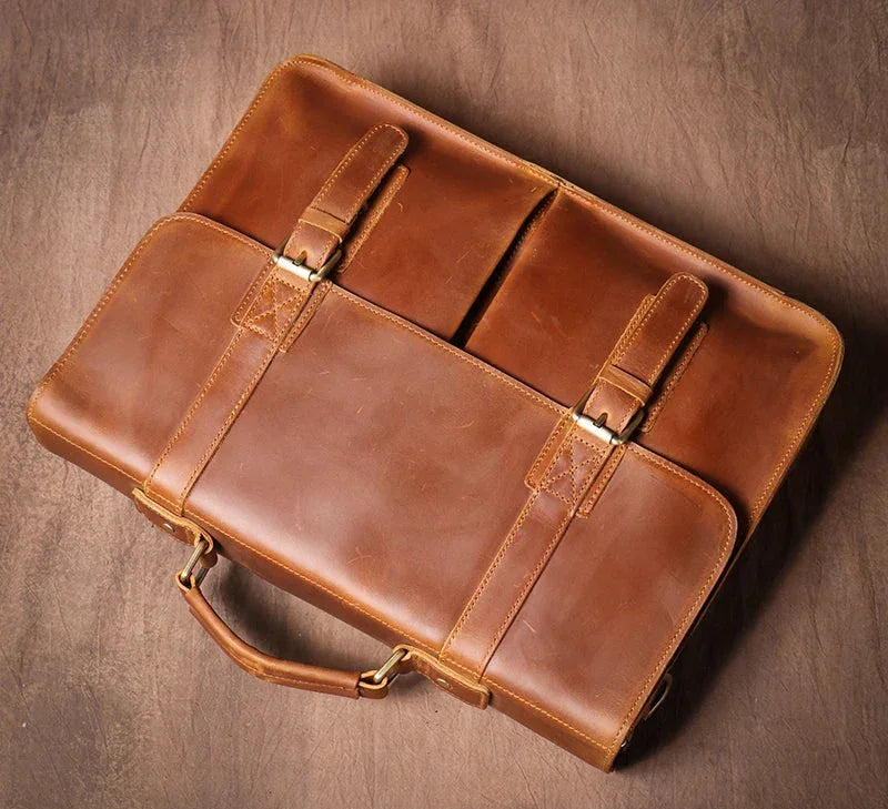 Sacoche cartable homme en cuir