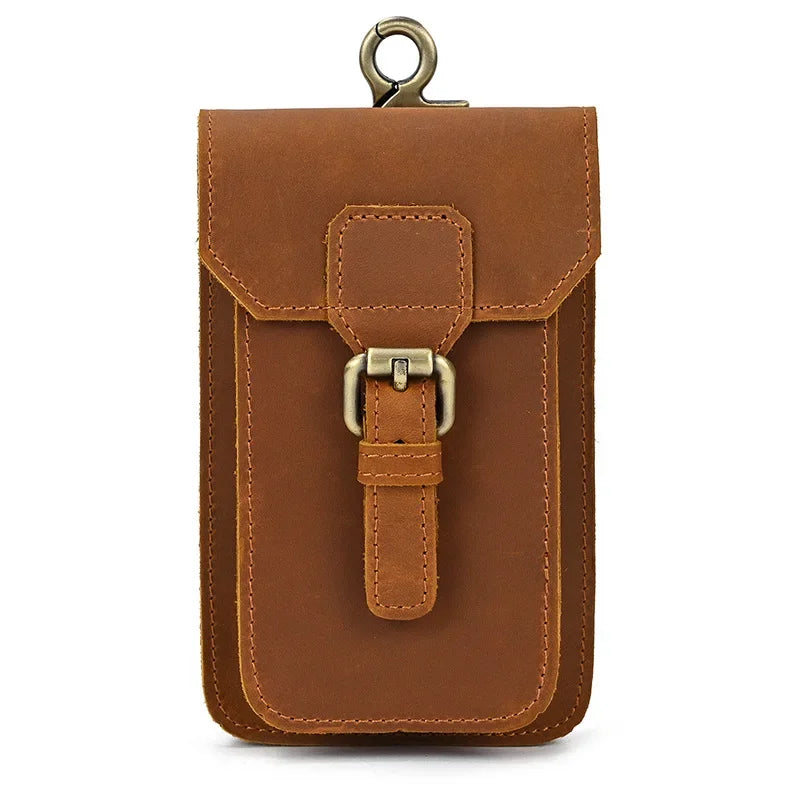 Sacoche ceinture pour homme marron