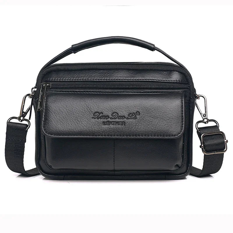Sacoche En Cuir Véritable Pour Homme - Grande Capacité, Bandoulière Réglable, Couleur Marron