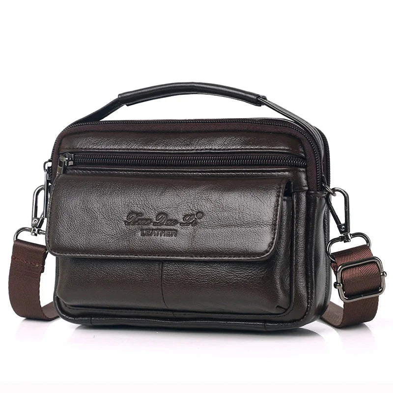 Sacoche cuir homme bandoulière rectangulaire marron foncé