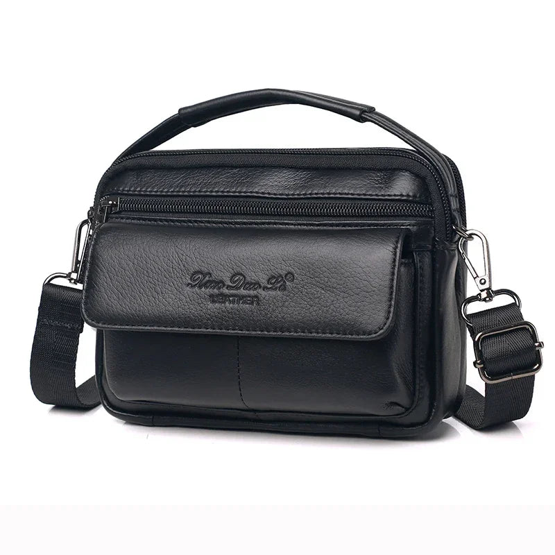 Sacoche cuir homme bandoulière rectangulaire noir