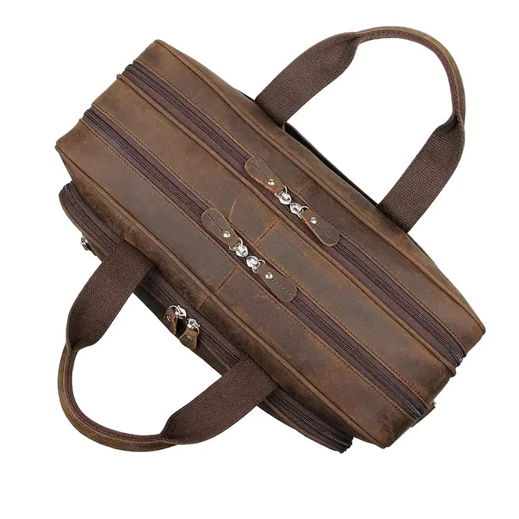Sacoche cuir homme grand format 17 pouces