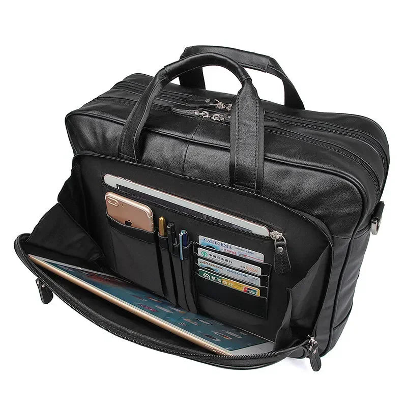 Sacoche cuir homme grand format 17 pouces